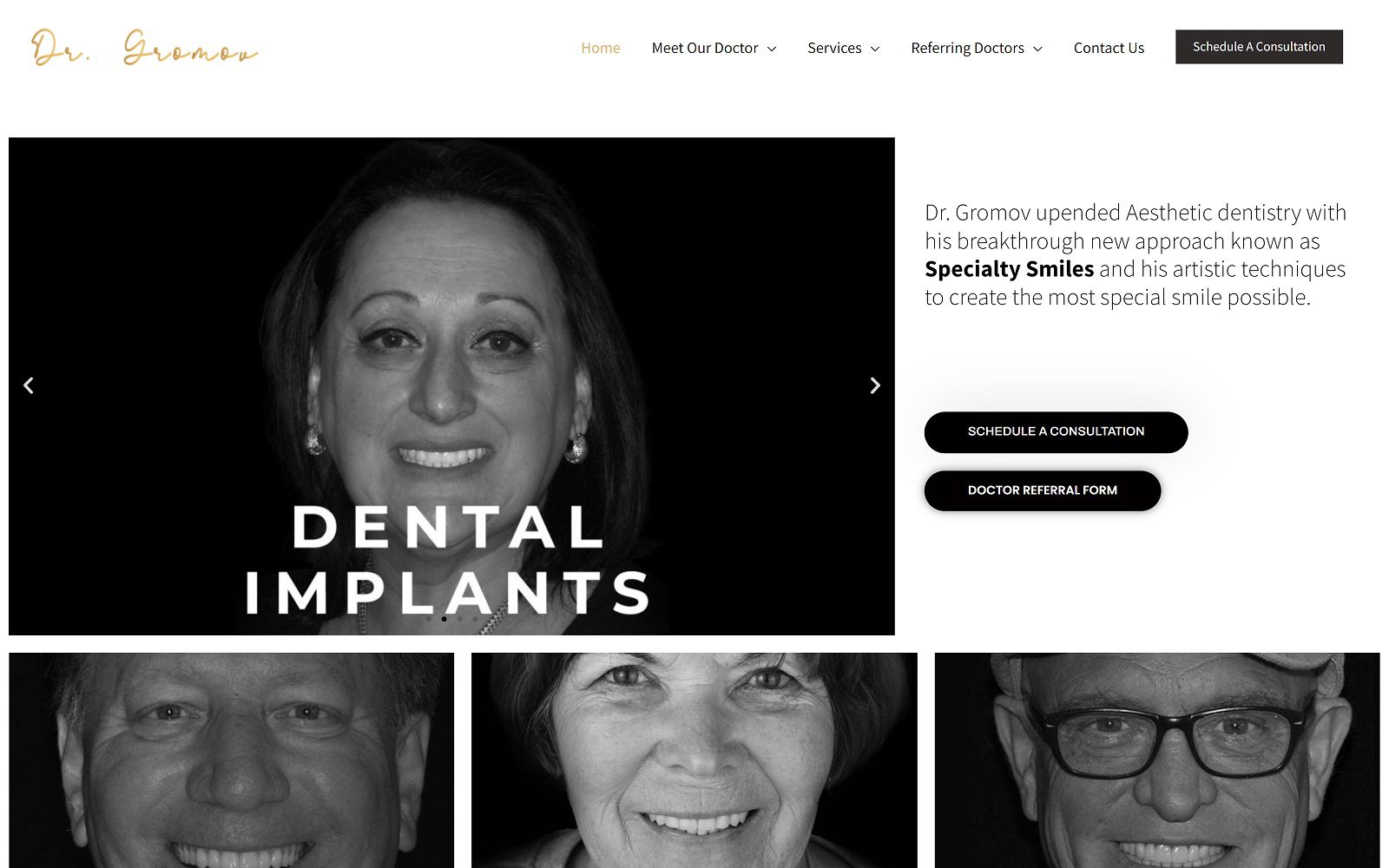 The Screenshot of Dr. Konstantin Gromov, Specialty Smiles Website
