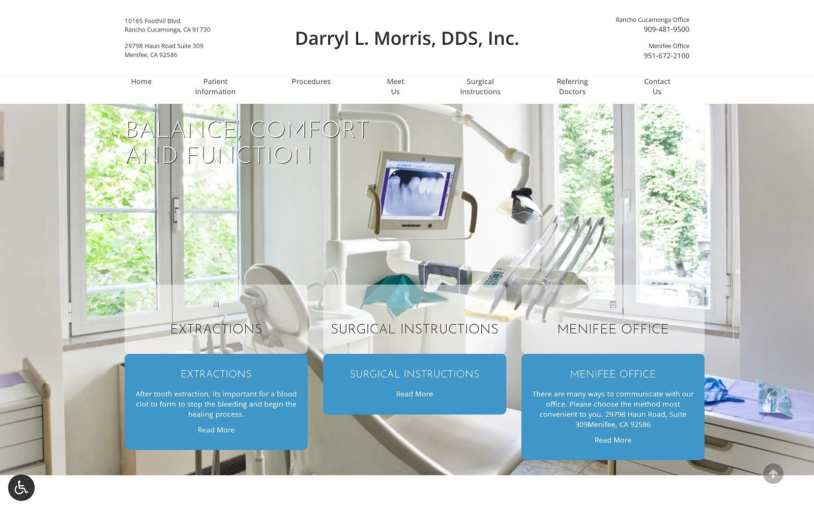 The Screenshot of Dr. Darryl L. Morris Website