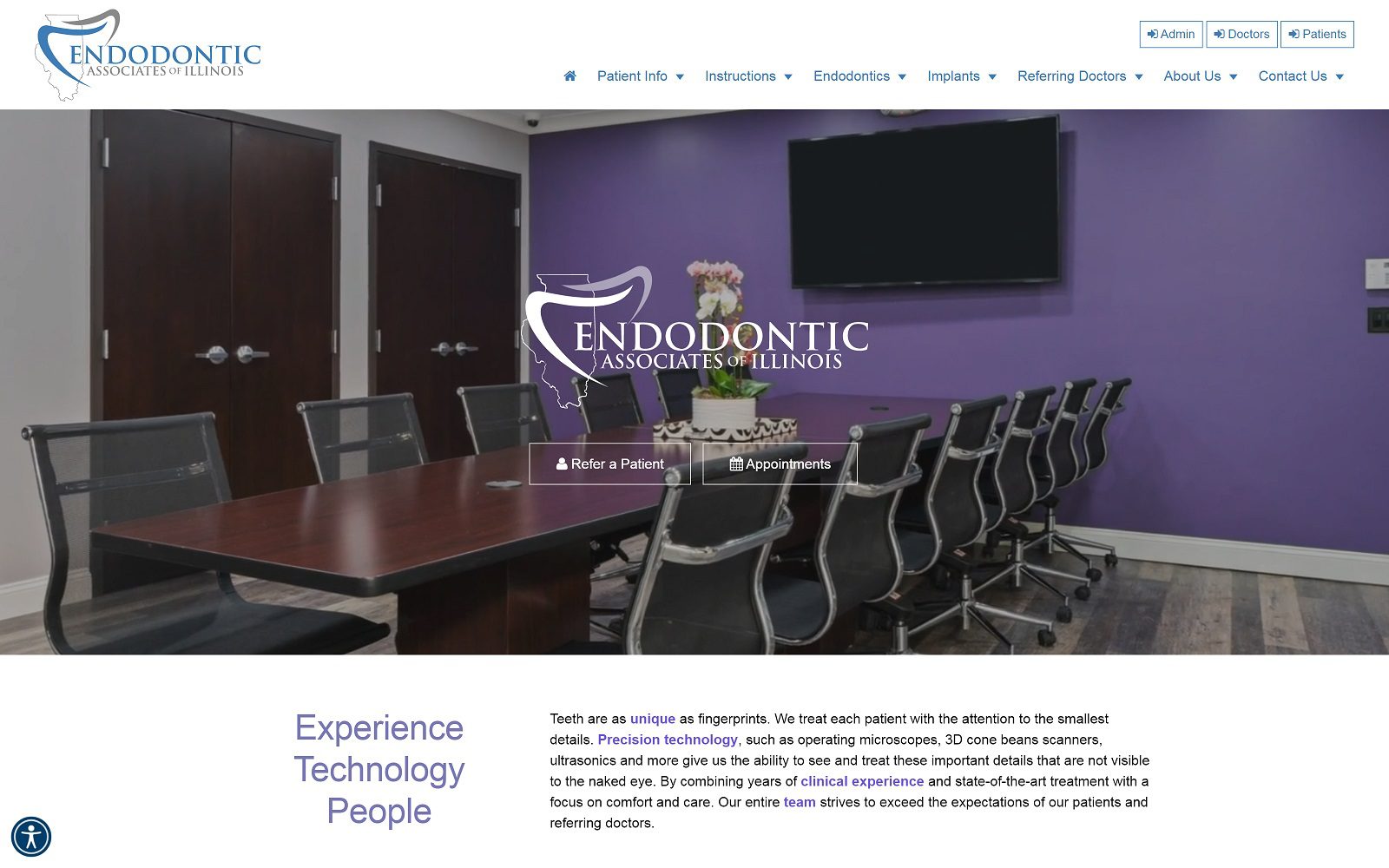 The Screenshot of Endodontic Associates of Illinois - Naperville endo-illinois.com Dr. John Pawluk Website
