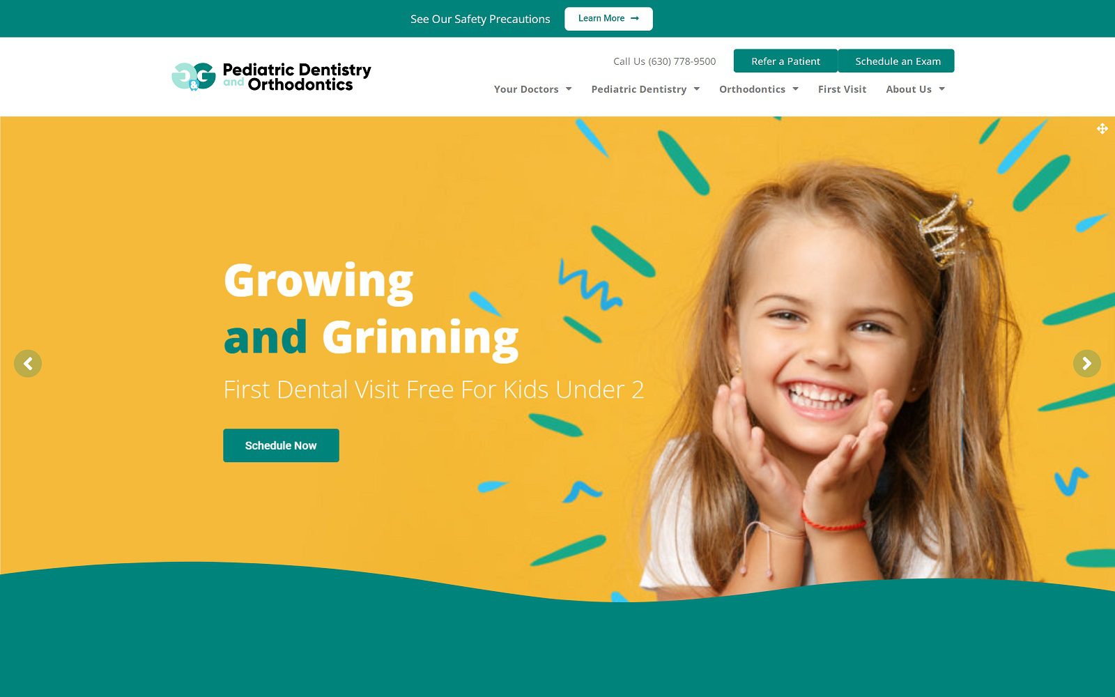 The Screenshot G&G Pediatric Dentistry and Orthodontics Website