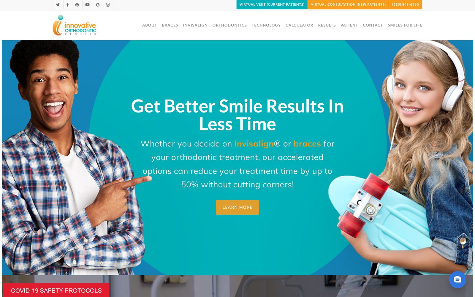 The Screenshot of Innovative Orthodontic Centers Shorewood Website