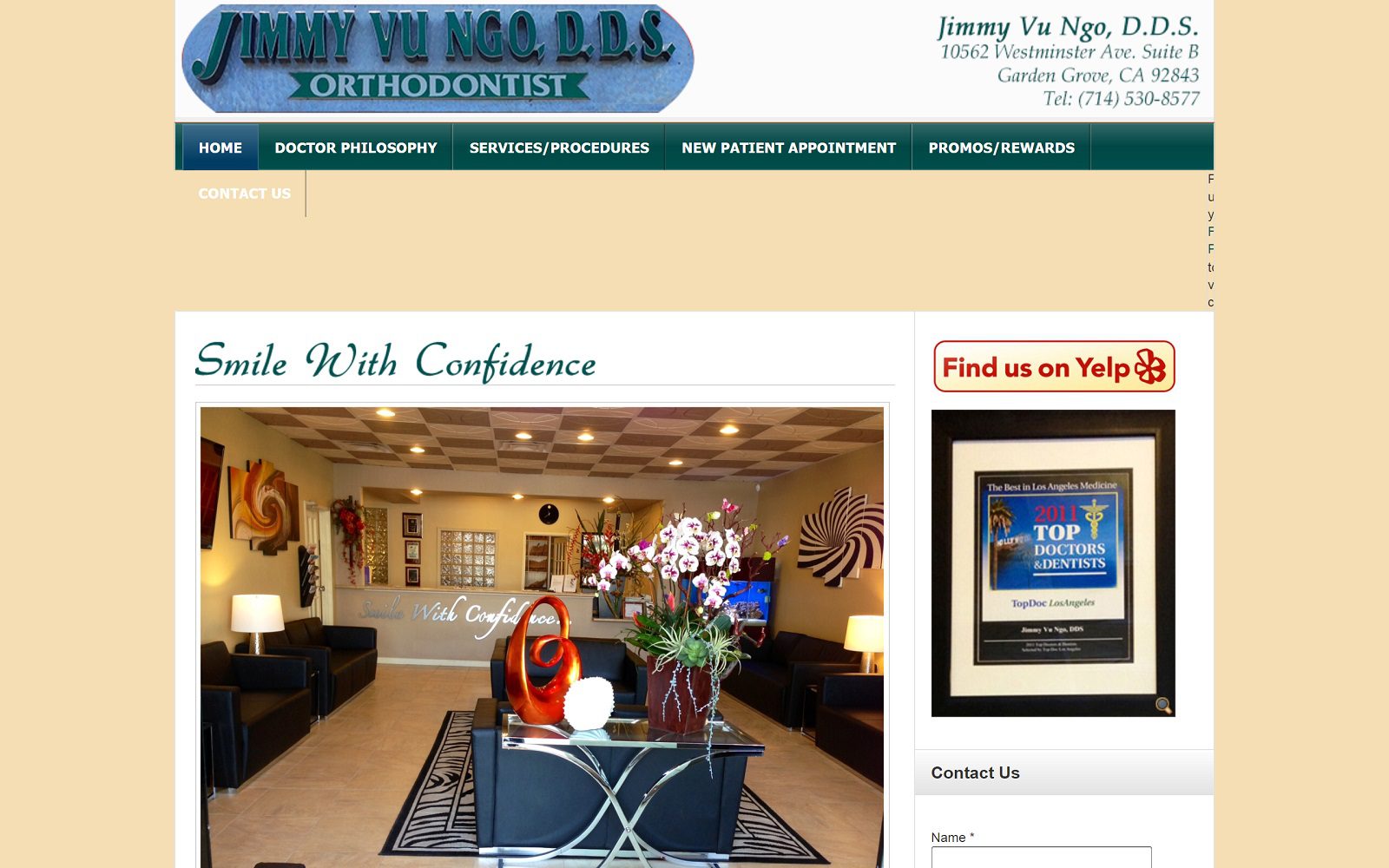 The Screenshot of Jimmy Vu Ngo, D.D.S. jimmyvungodds.com Website