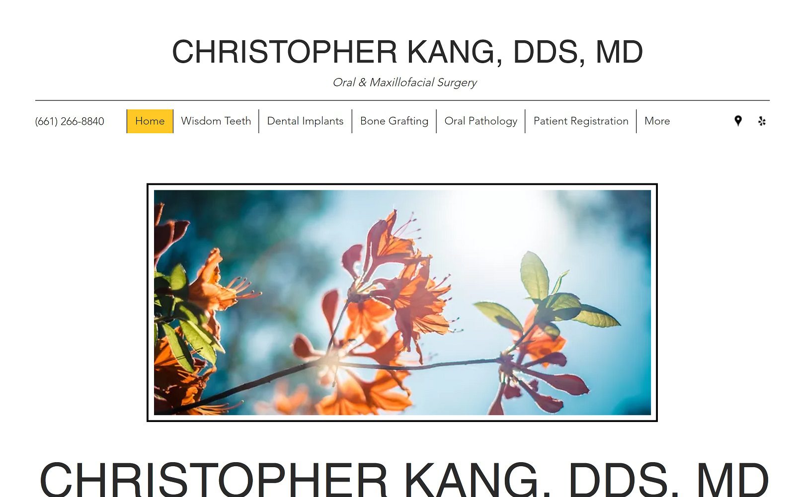 The Screenshot of Dr. Christopher Kang kangoms.com Website