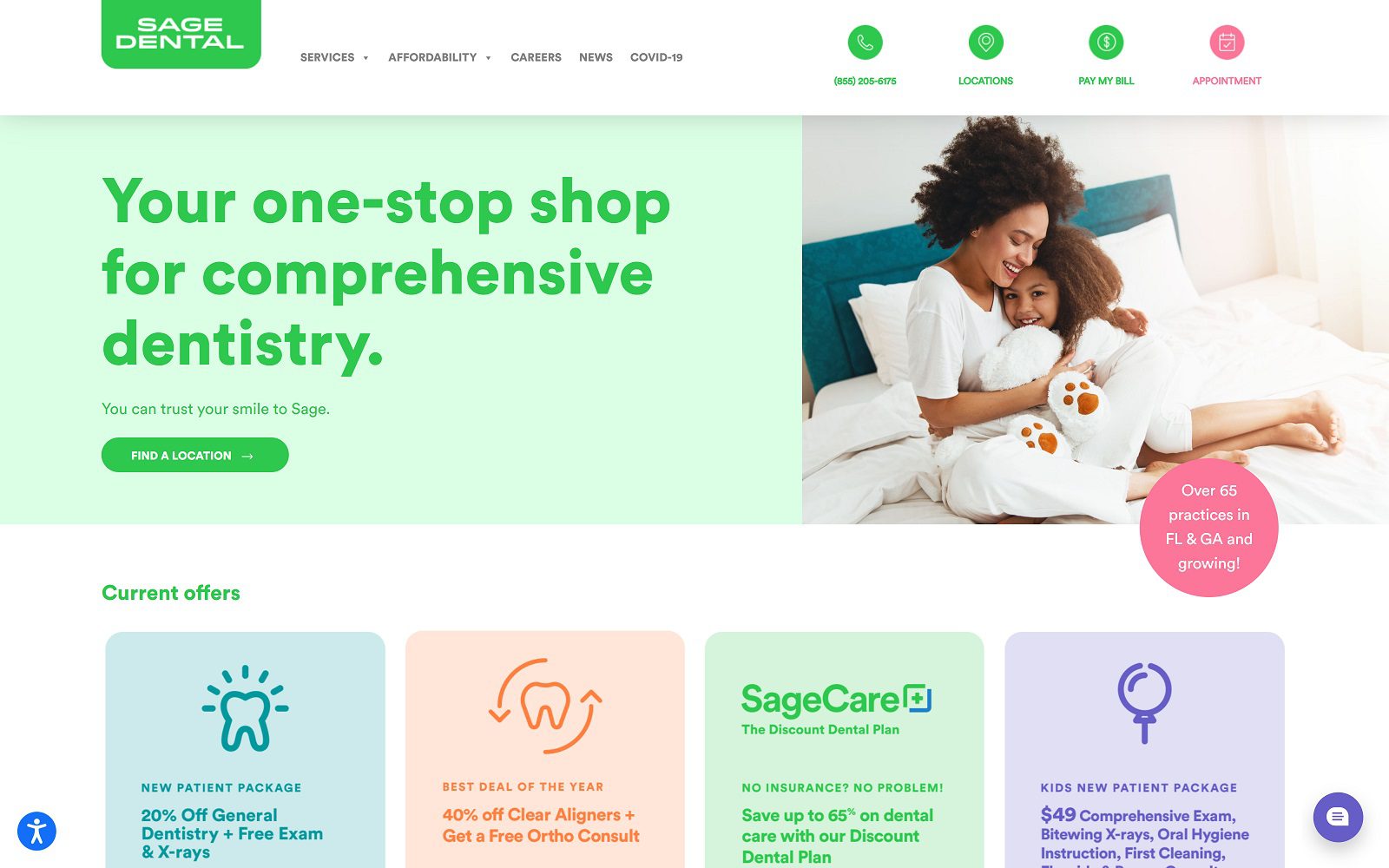 The Screenshot of Sage Dental of Port St. Lucie Website