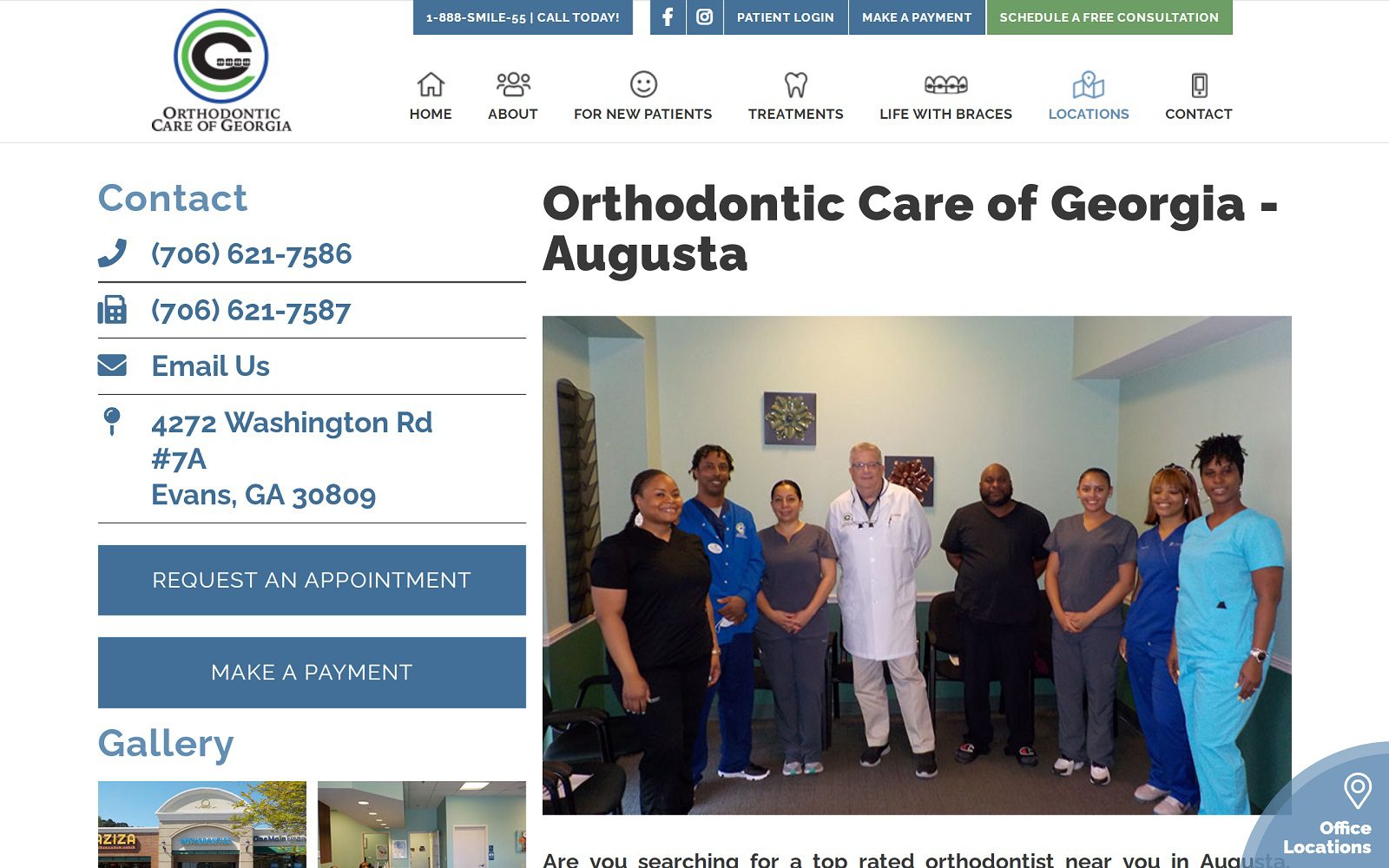 The Screenshot of Orthodontic Care of Georgia - Augusta Website