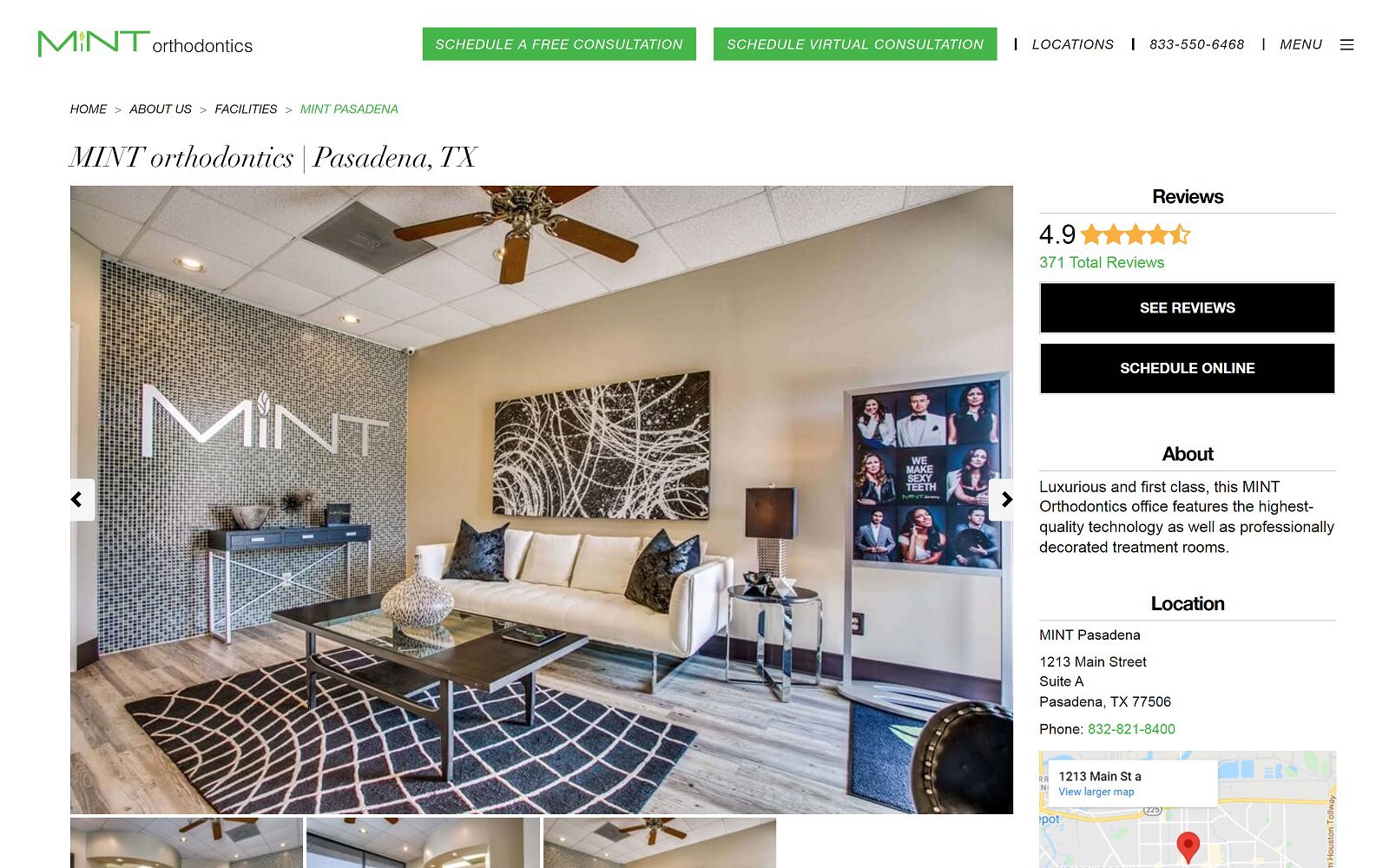 The Screenshot of MINT dentistry | Pasadena Website