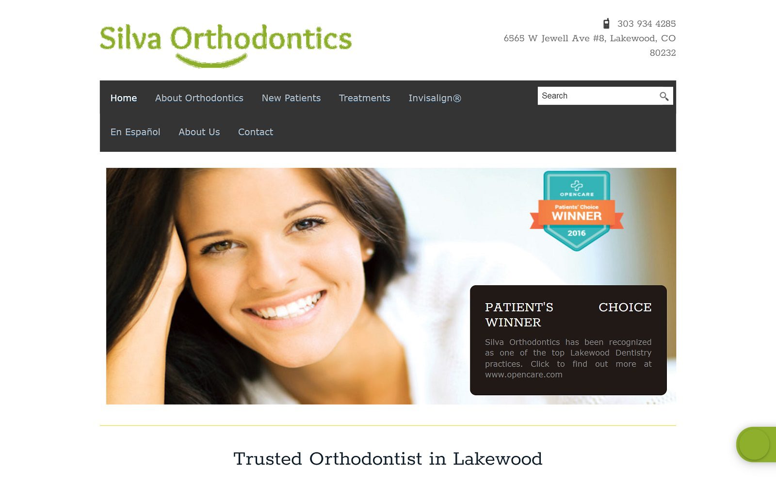 The Screenshot of Silva Orthodontics silvaortho.com Website