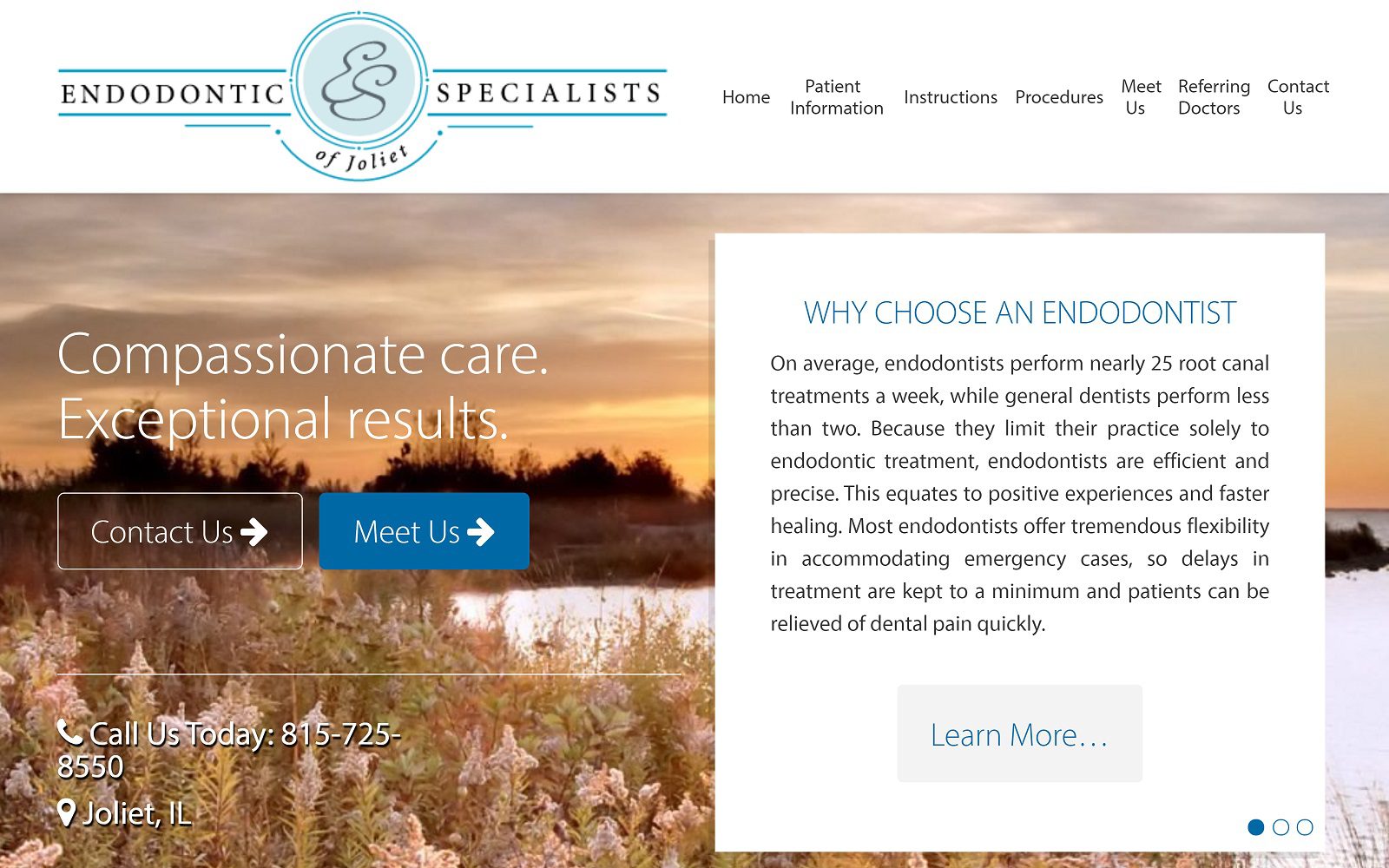 The Screenshot of Steven C Logan, DDS, Endodontist Website