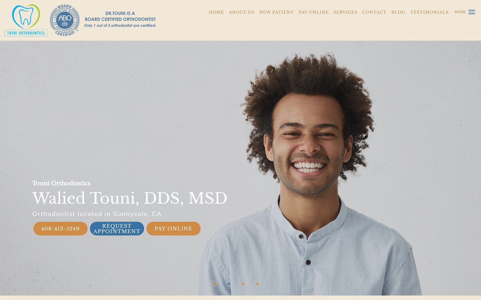 The Screenshot of Touni Orthodontics Dr. Walied Touni Website
