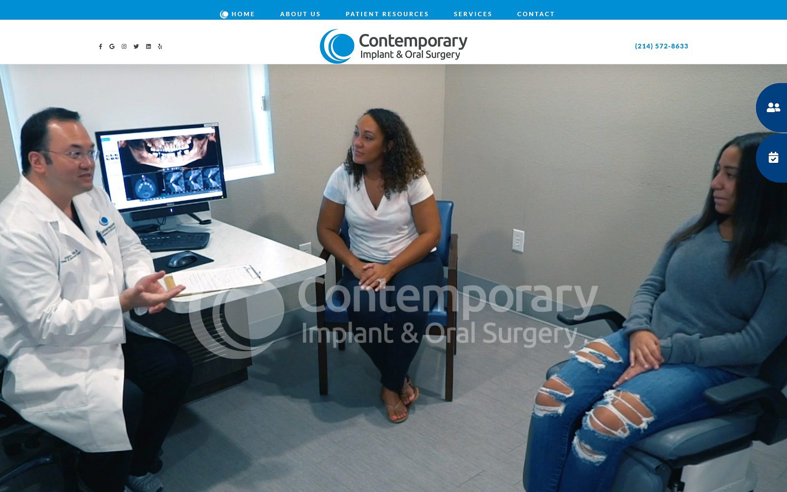 The Screenshot of Contemporary Implant and Oral Surgery of Plano Website