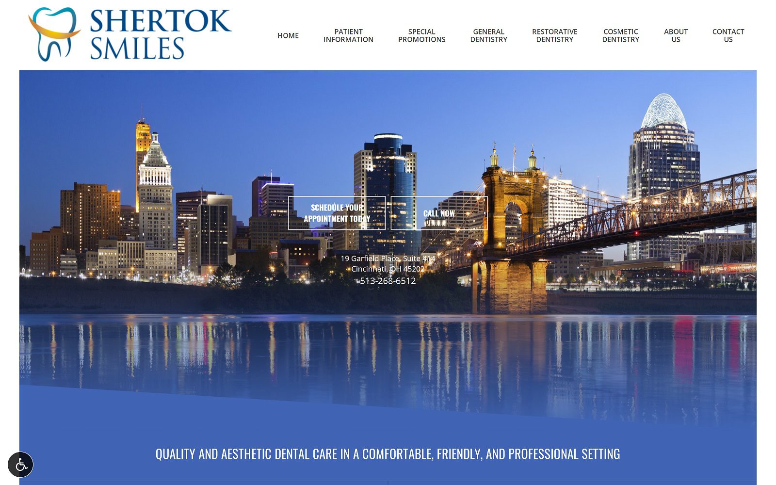 The Screenshot of Shertok Smiles Dr. Dani Shertok Website