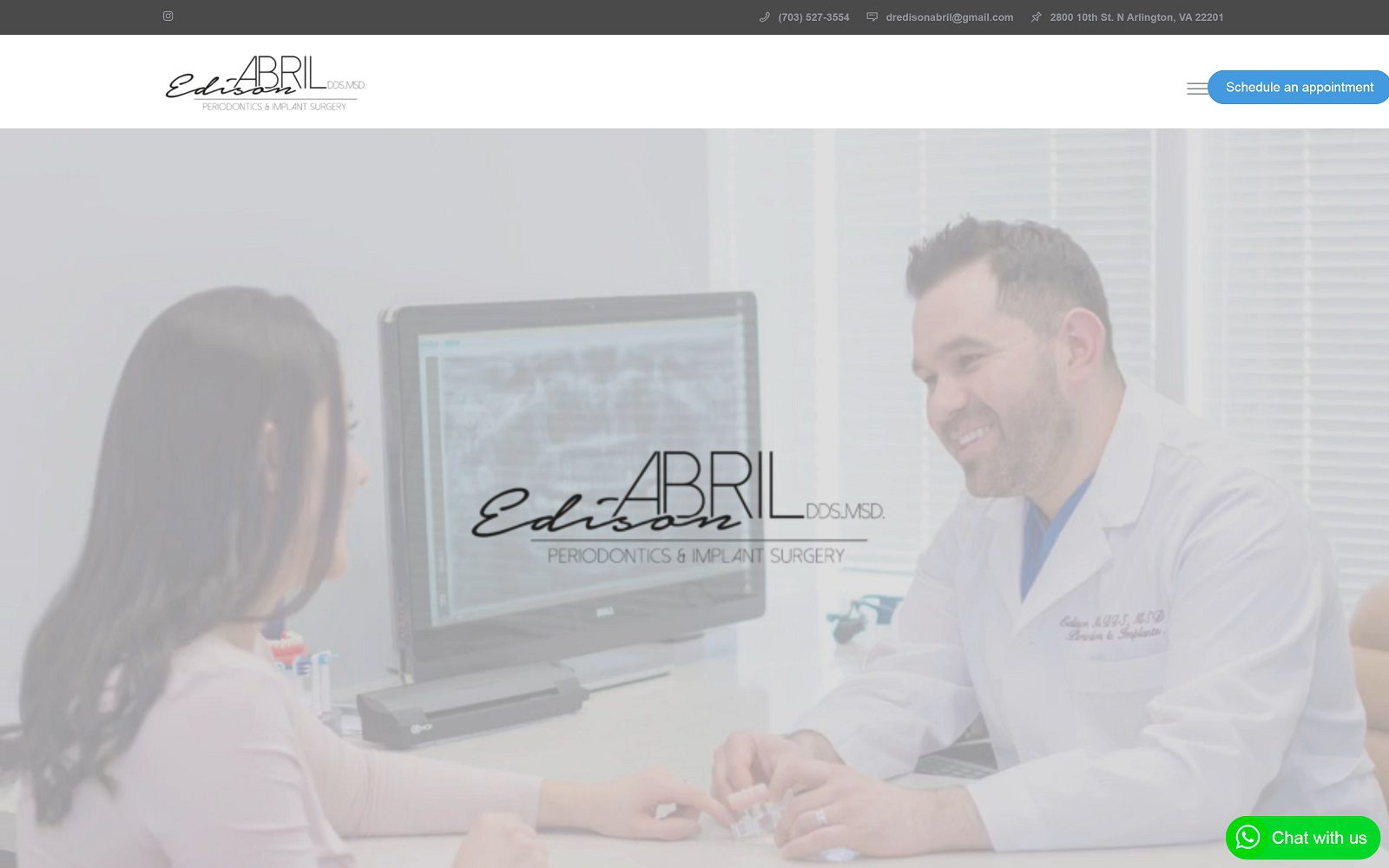 Edison A Abril, DDS,MSD Periodontics | Dental Implants | Laser website homepage screenshot (drabril.com)