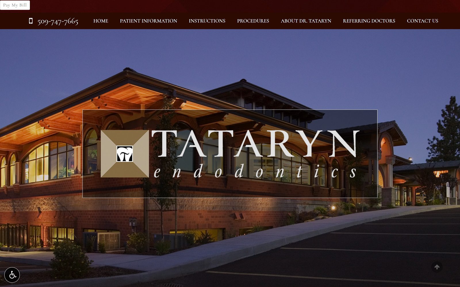 Tataryn Endodontics website homepage screenshot (drtataryn.com)