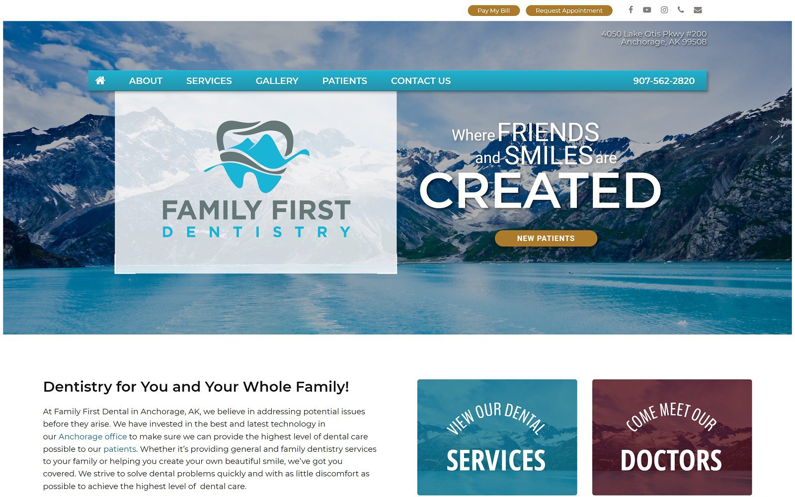 The Screenshot of Family First Dentistry Website