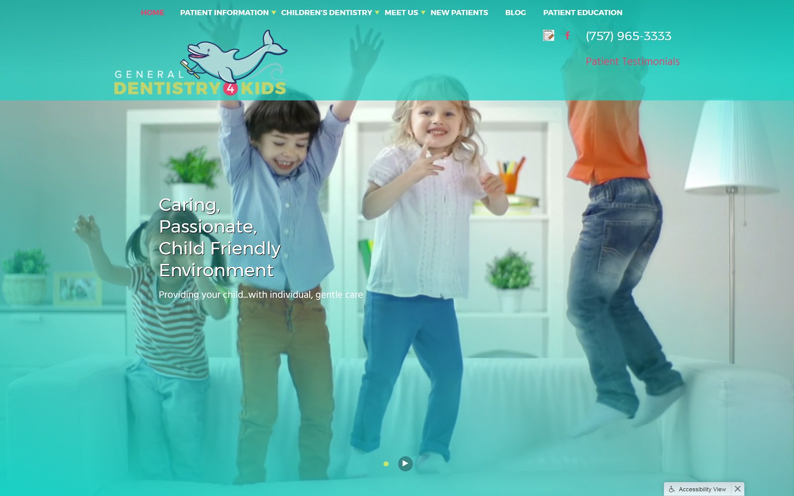 The Screenshot of General Dentistry 4 Kids Website