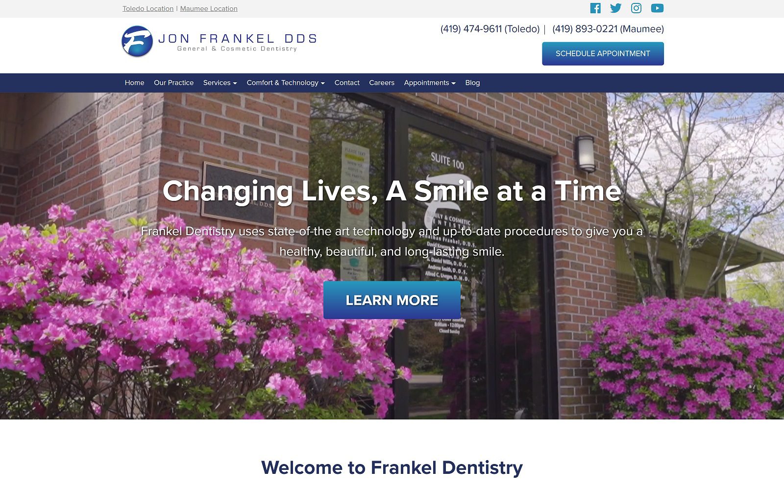 The Screenshot of Jon Frankel Dentistry Website