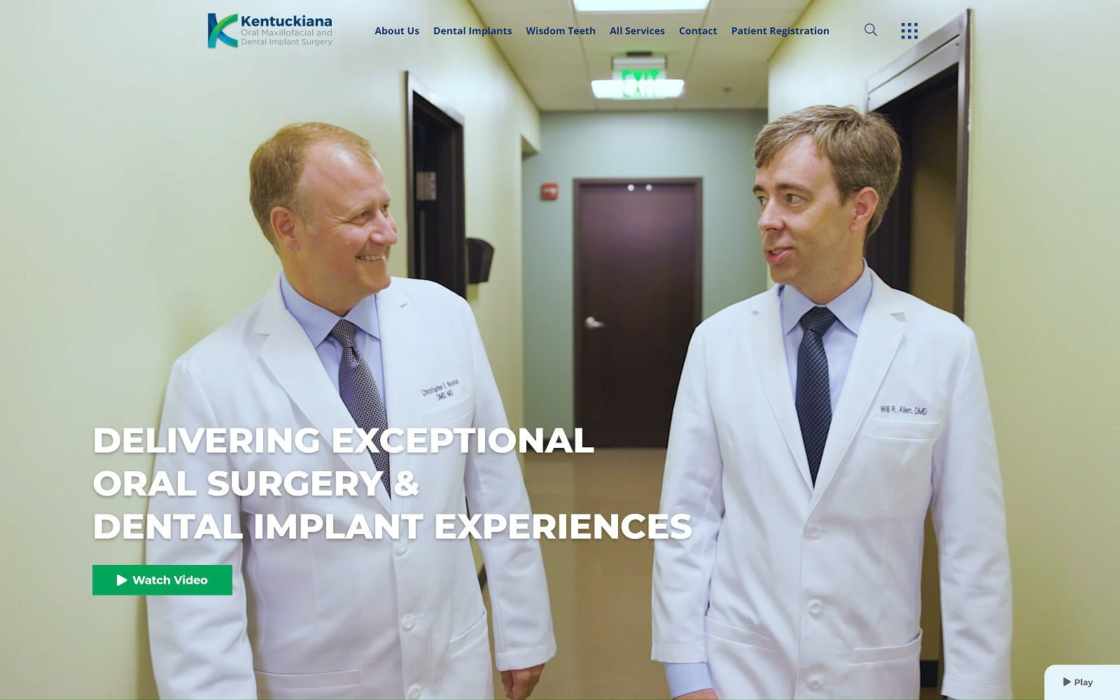 The Screenshot of Kentuckiana Oral Maxillofacial & Dental Implant Surgery Website