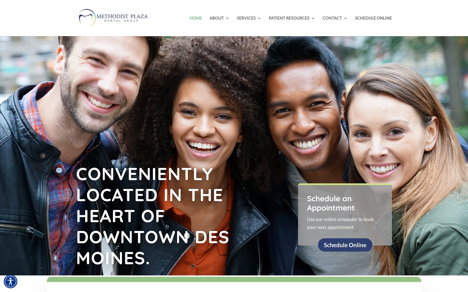 Methodist Plaza Dental Group website homepage screenshot (methodistplazadental.com)