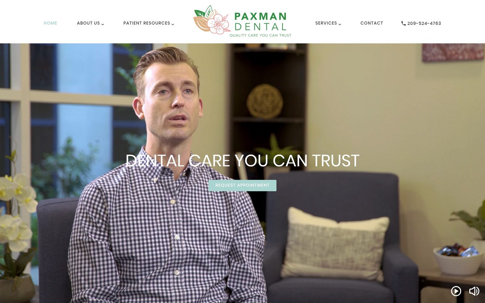 The Screenshot of Dr. David Paxman DMD Website