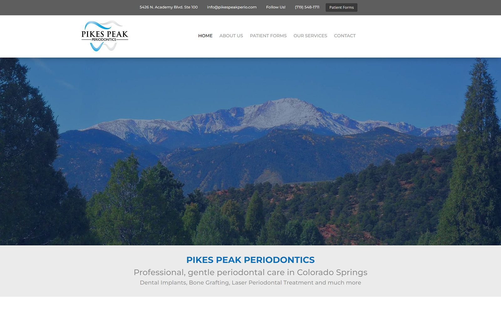 The Screenshot of Pikes Peak Periodontics Website