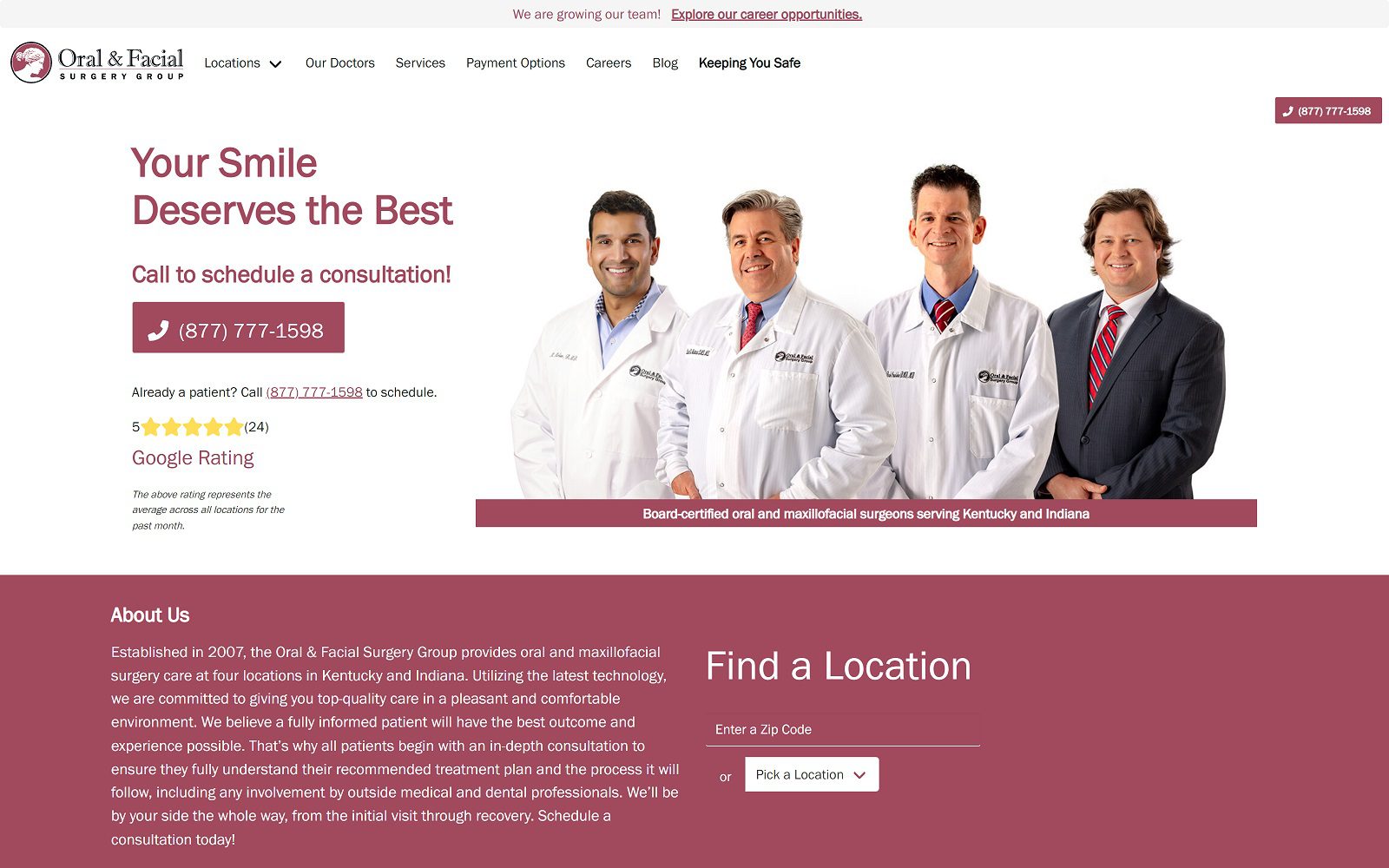 The Screenshot of Oral & Facial Surgery Group Website