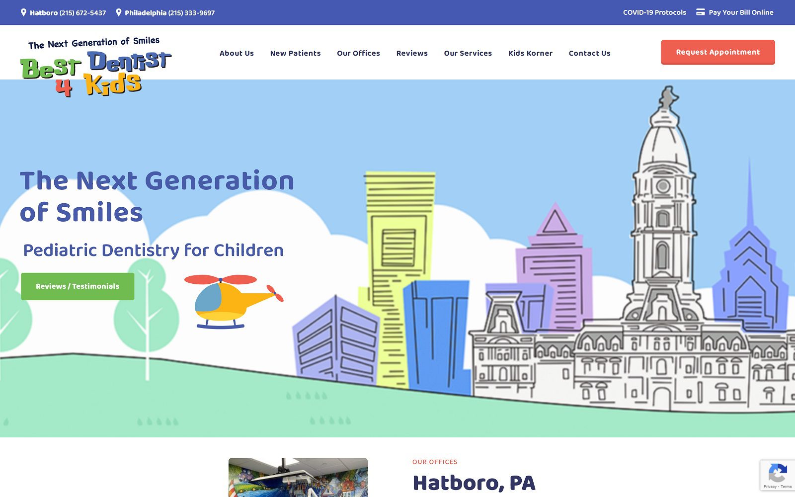 The Screenshot of Best Dentist 4 Kids Website