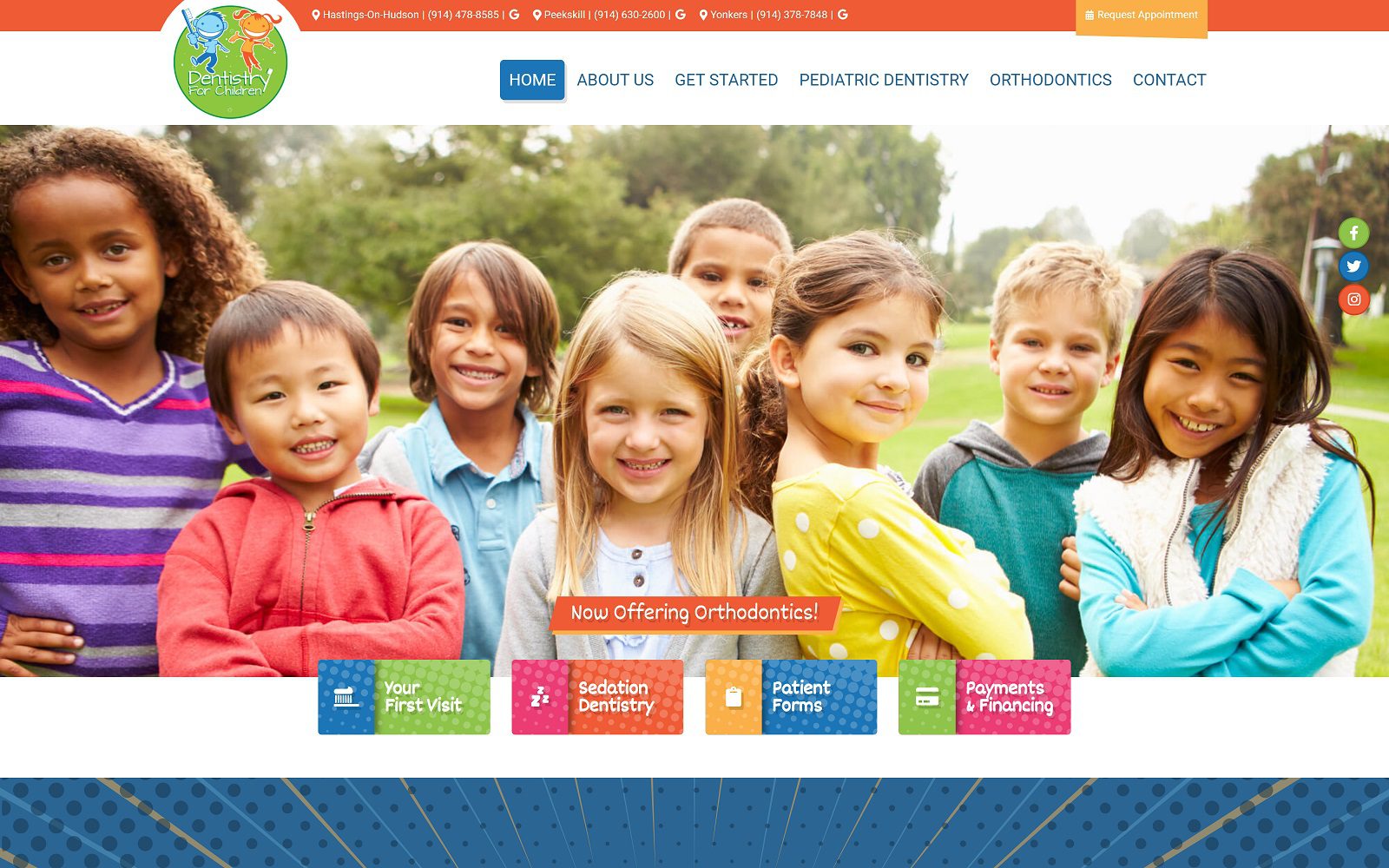 Website homepage screenshot of dfcwestchester.com
