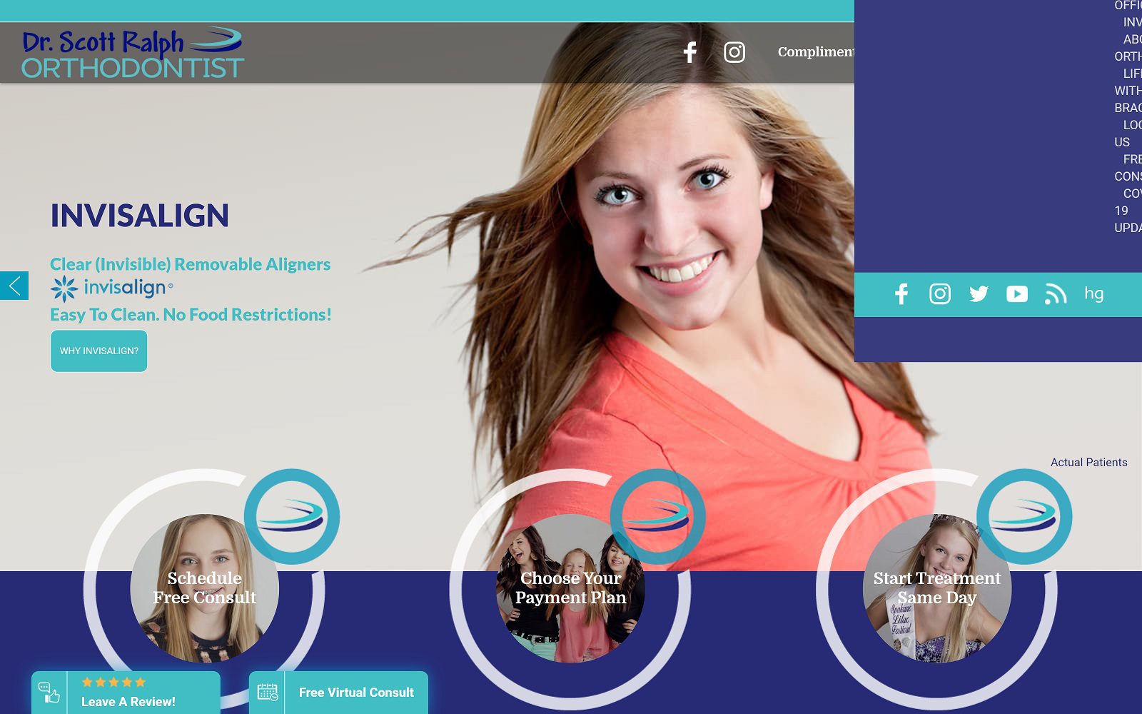 Website homepage screenshot of drscottralph.com