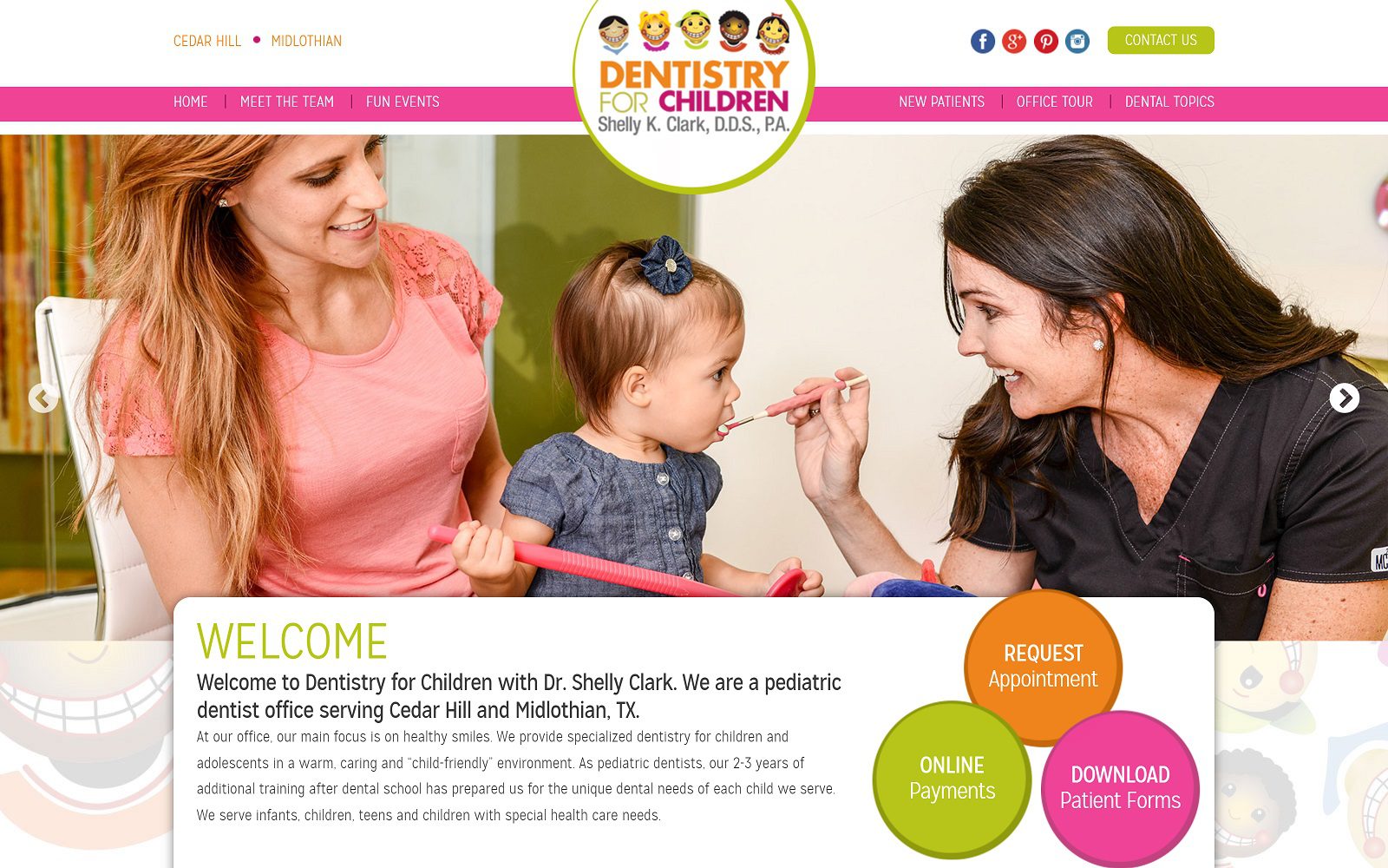 Website homepage screenshot of drshellyclark.com