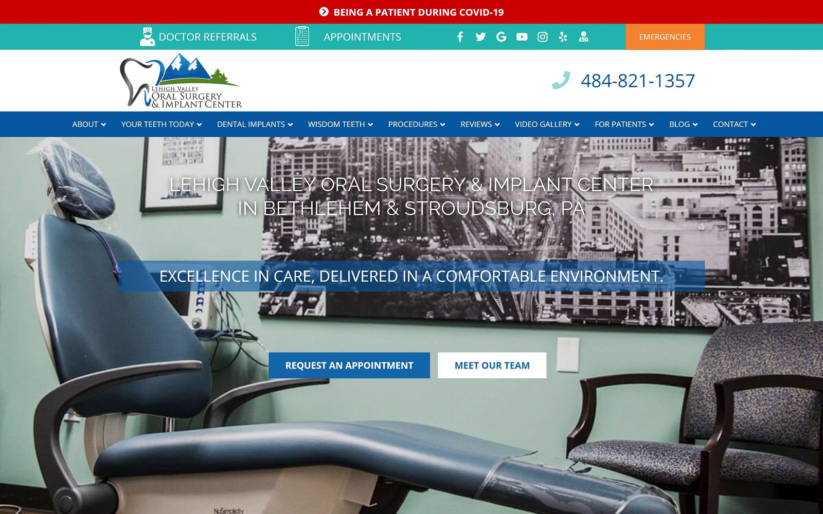 Website homepage screenshot of lvoralsurgery.com