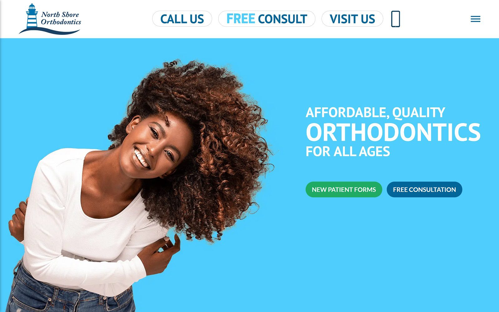 Website homepage screenshot of nsorthodontics.com
