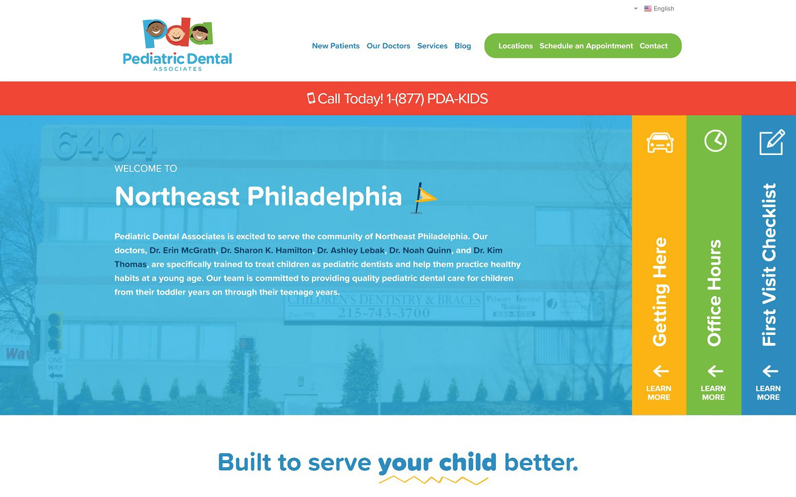 The Screenshot of Pediatric Dental Associates of Northeast Philadelphia Website