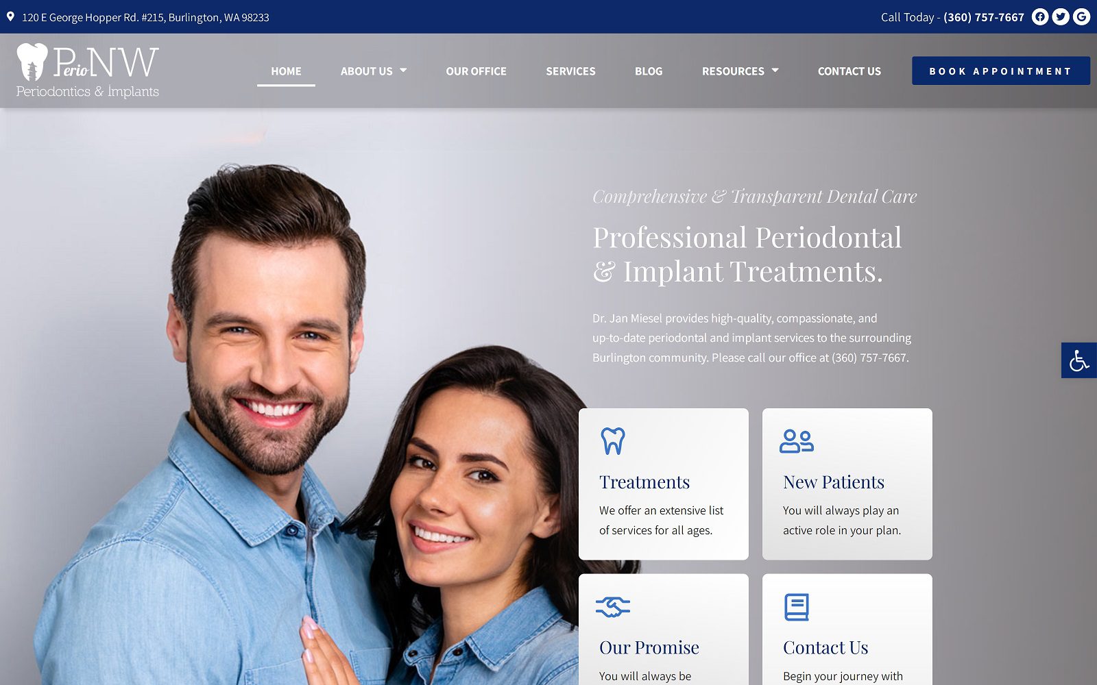 Website homepage screenshot of perionw.com