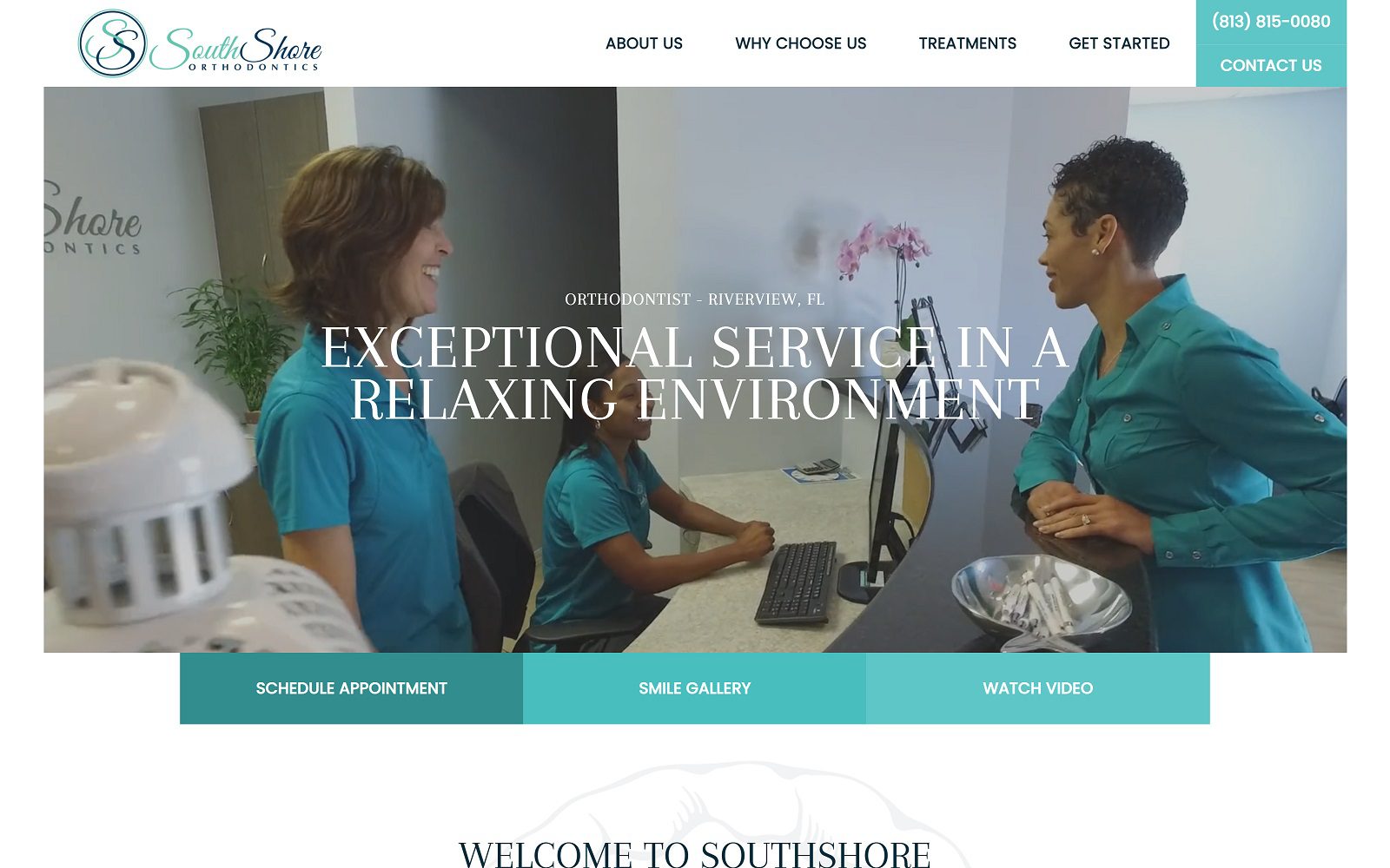 Website homepage screenshot of southshore-ortho.com