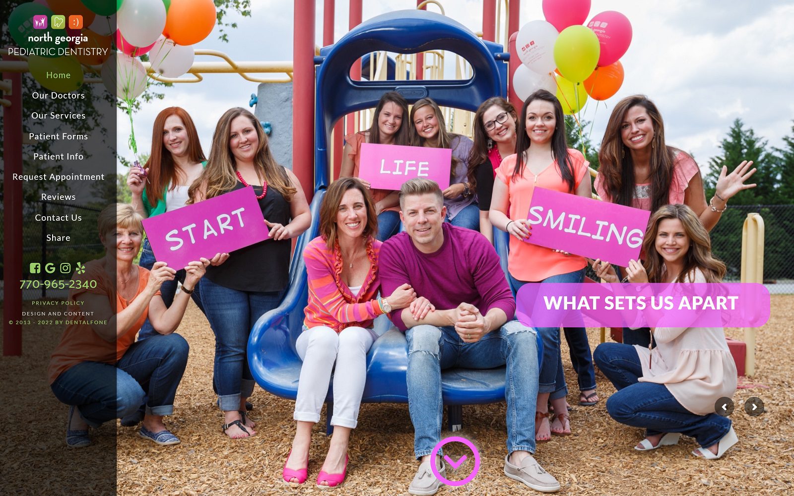 Website homepage screenshot of startlifesmiling.com