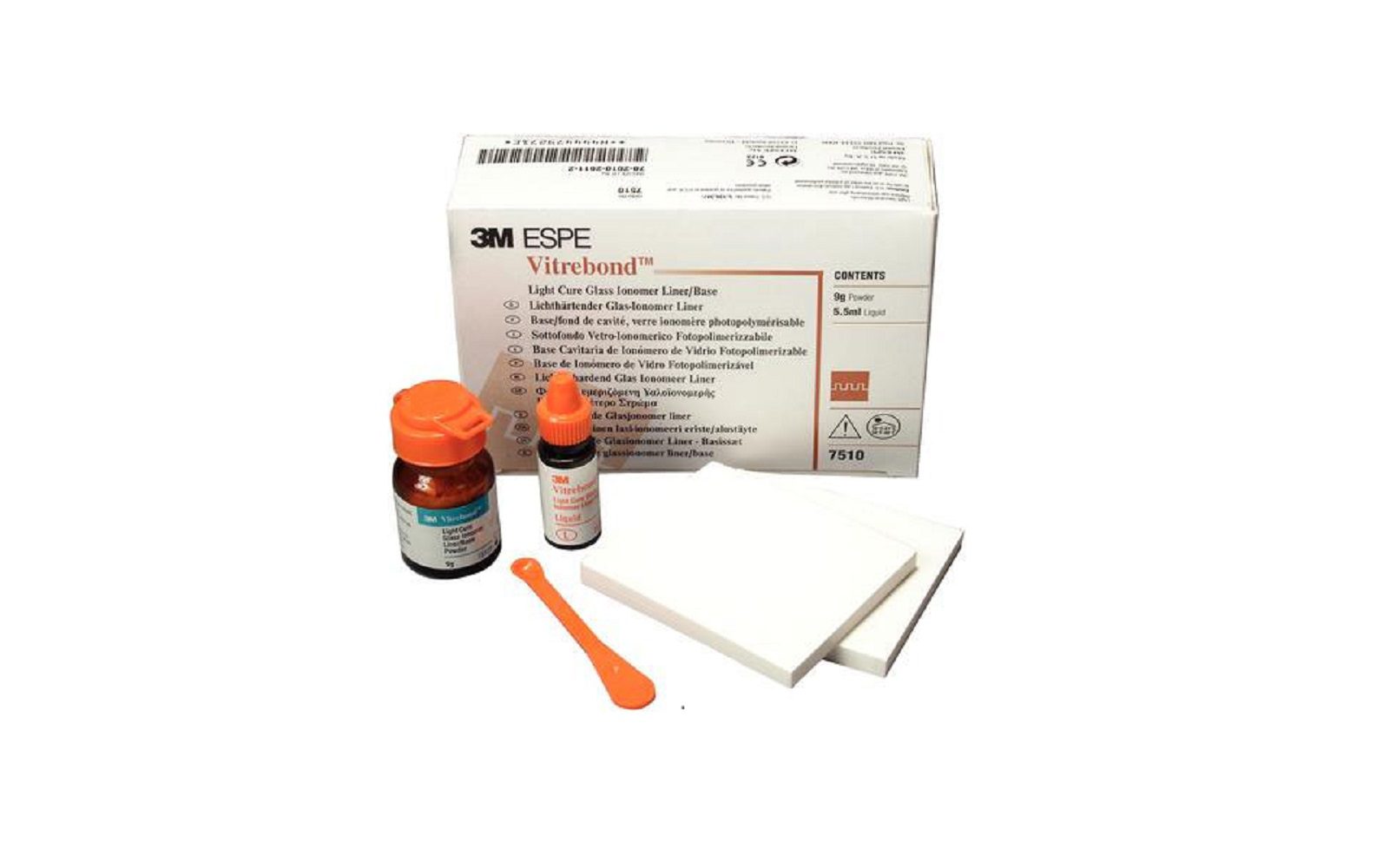 Vitrebond Introductory Kit - Light-Cure Glass Ionomer Liner/Base - 9 Gm