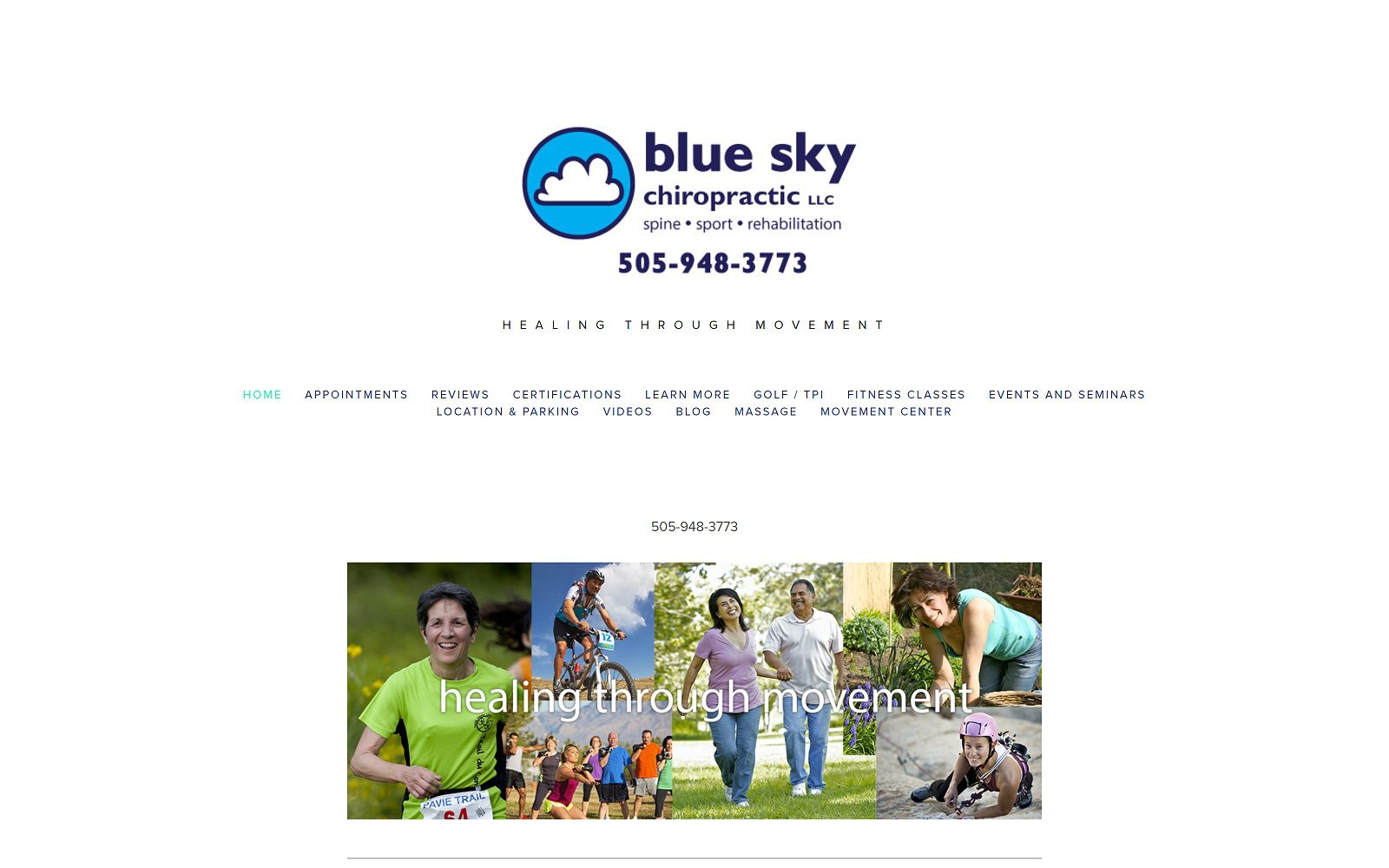 Website homepage screenshot of blueskyabq.com