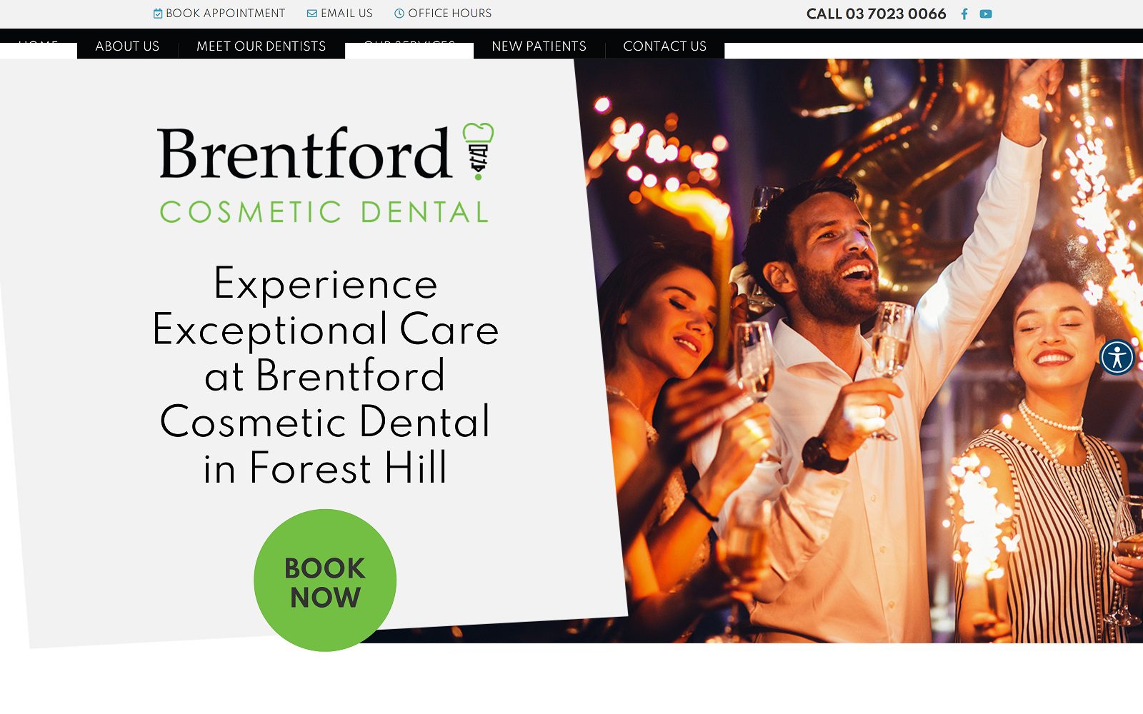 Website homepage screenshot of brentforddental.com.au