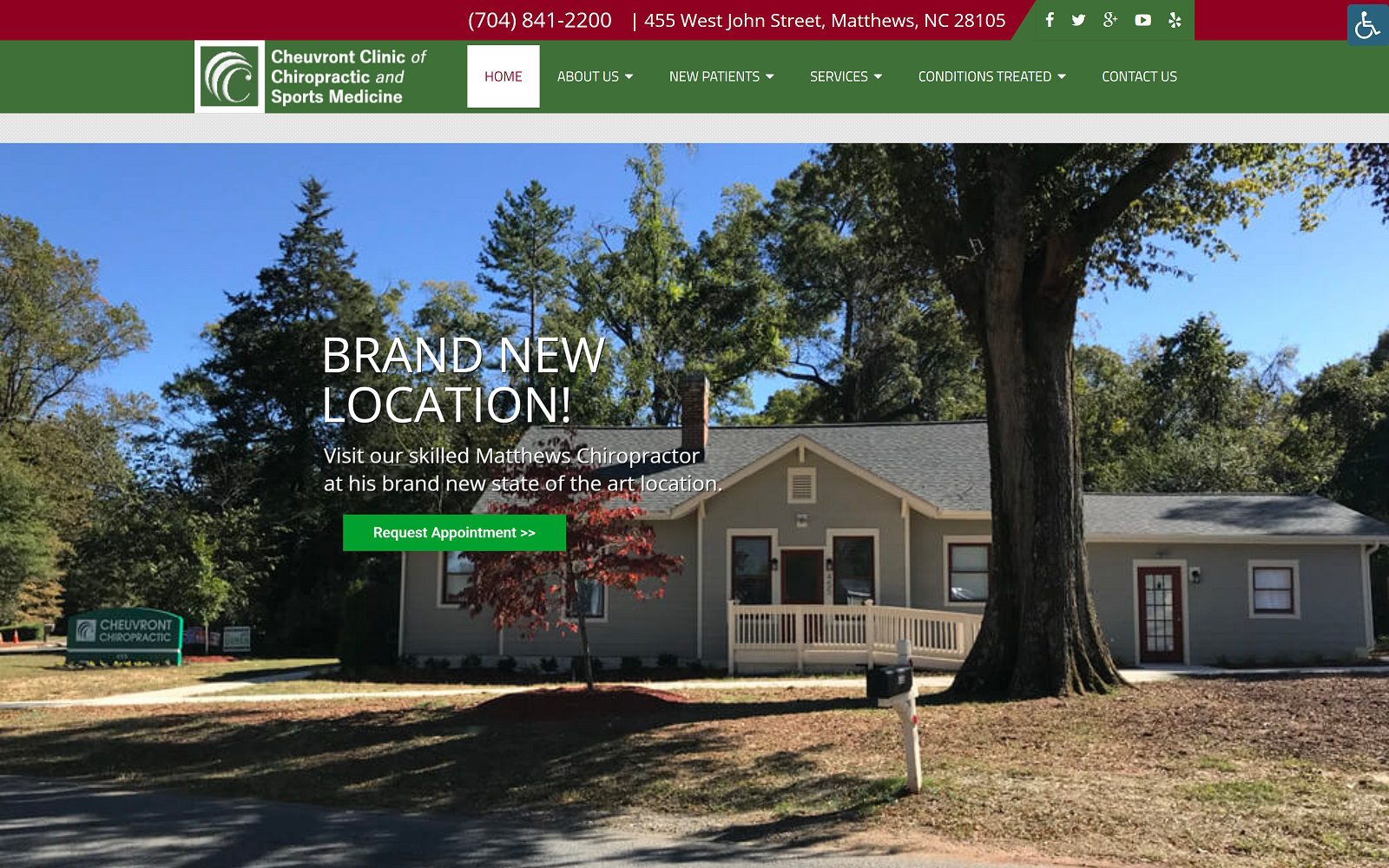 Website homepage screenshot of cheuvrontchiropractic.com