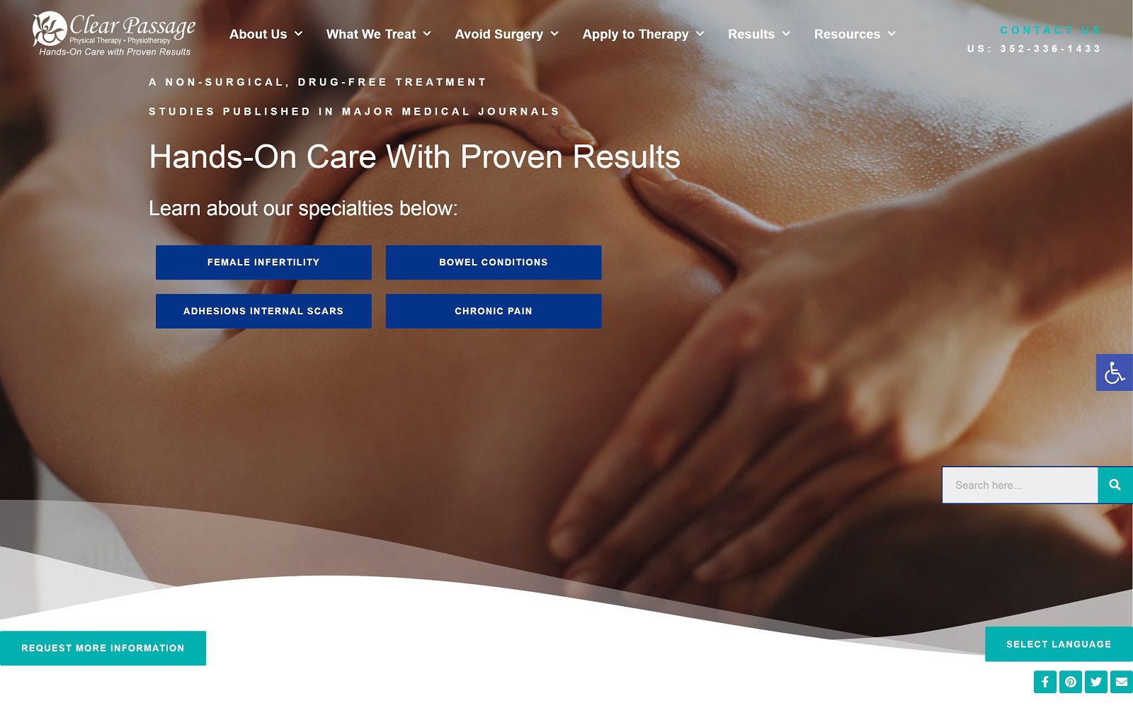 Website homepage screenshot of clearpassage.com