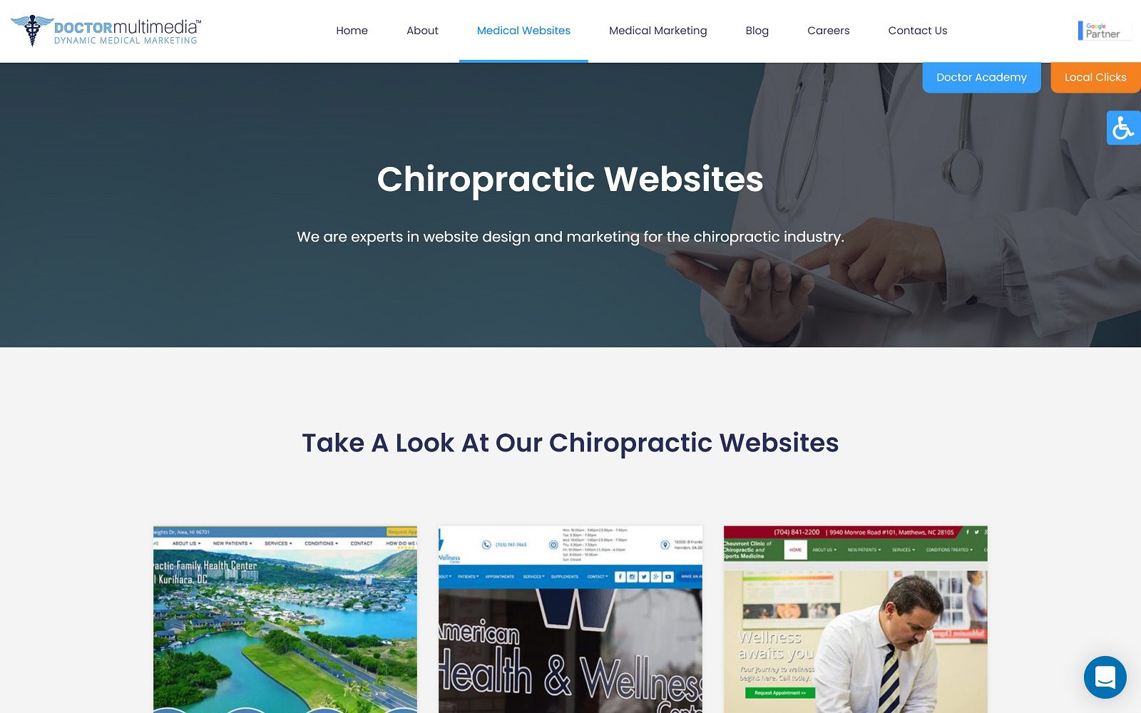 Website homepage screenshot of doctormultimedia.com