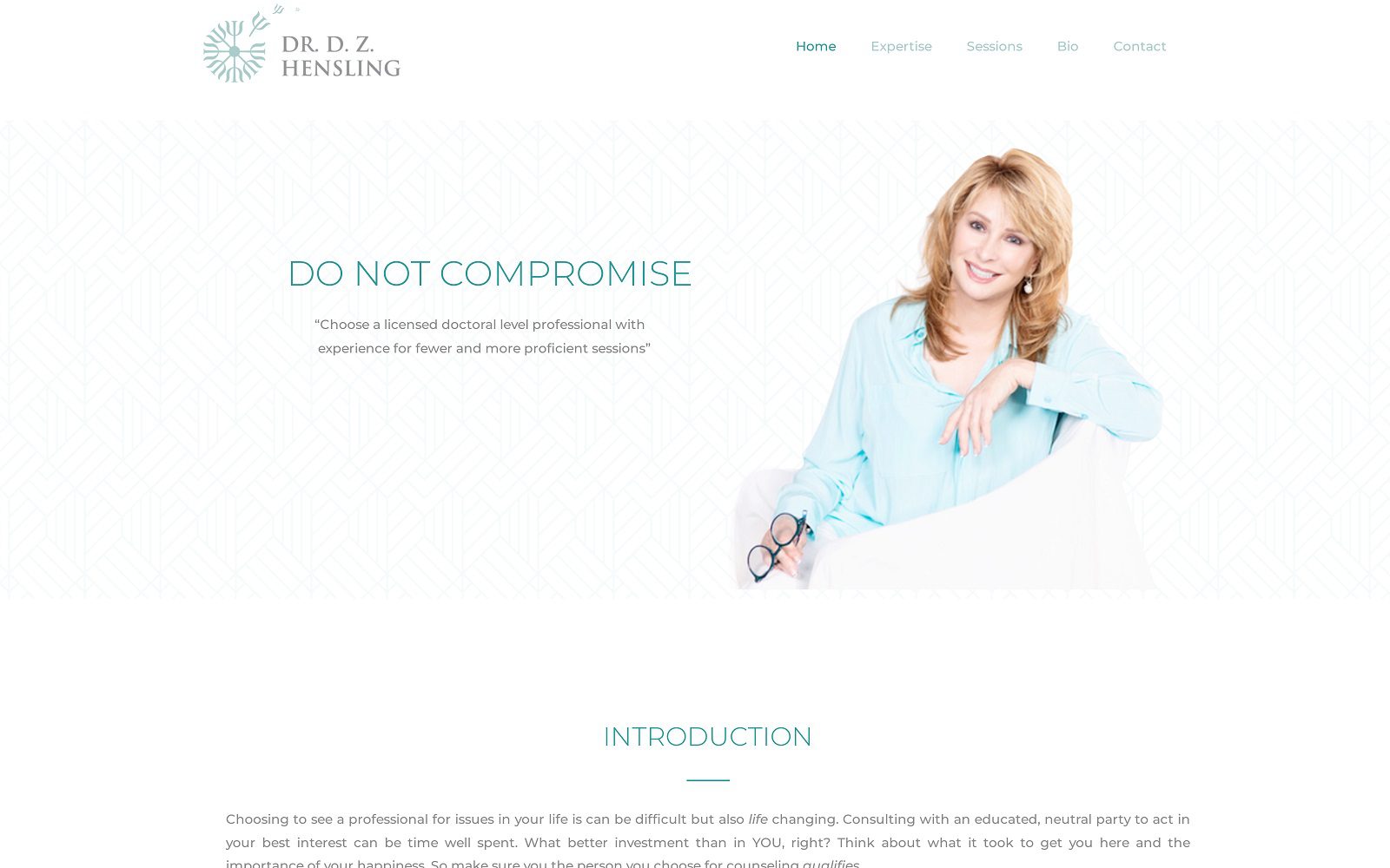 Website homepage screenshot of drhensling.com