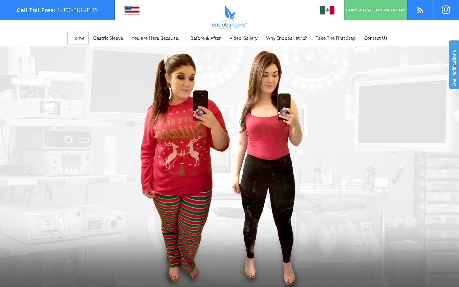 Website homepage screenshot of endobariatric.com