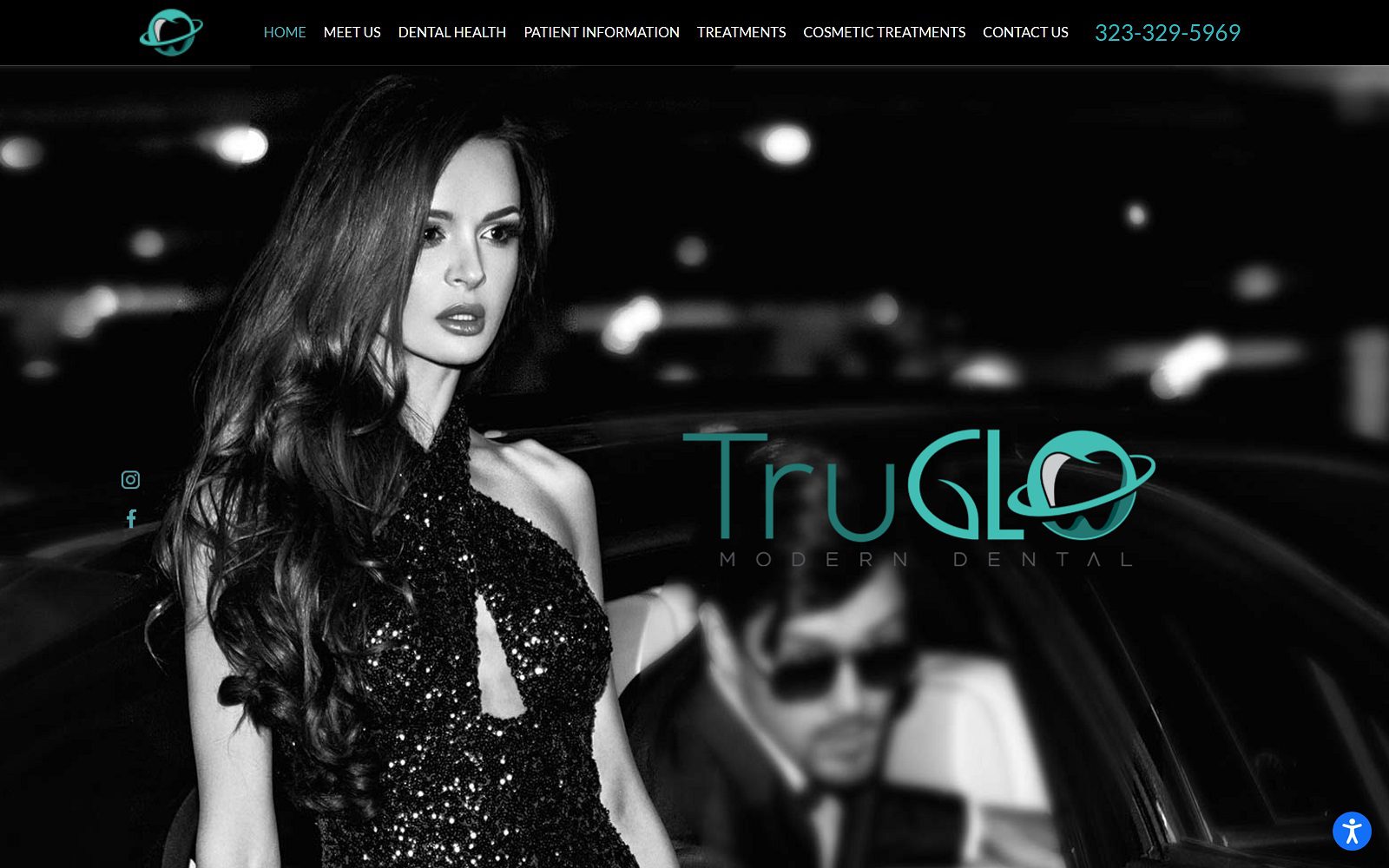 Website homepage screenshot of glomoderndental.com