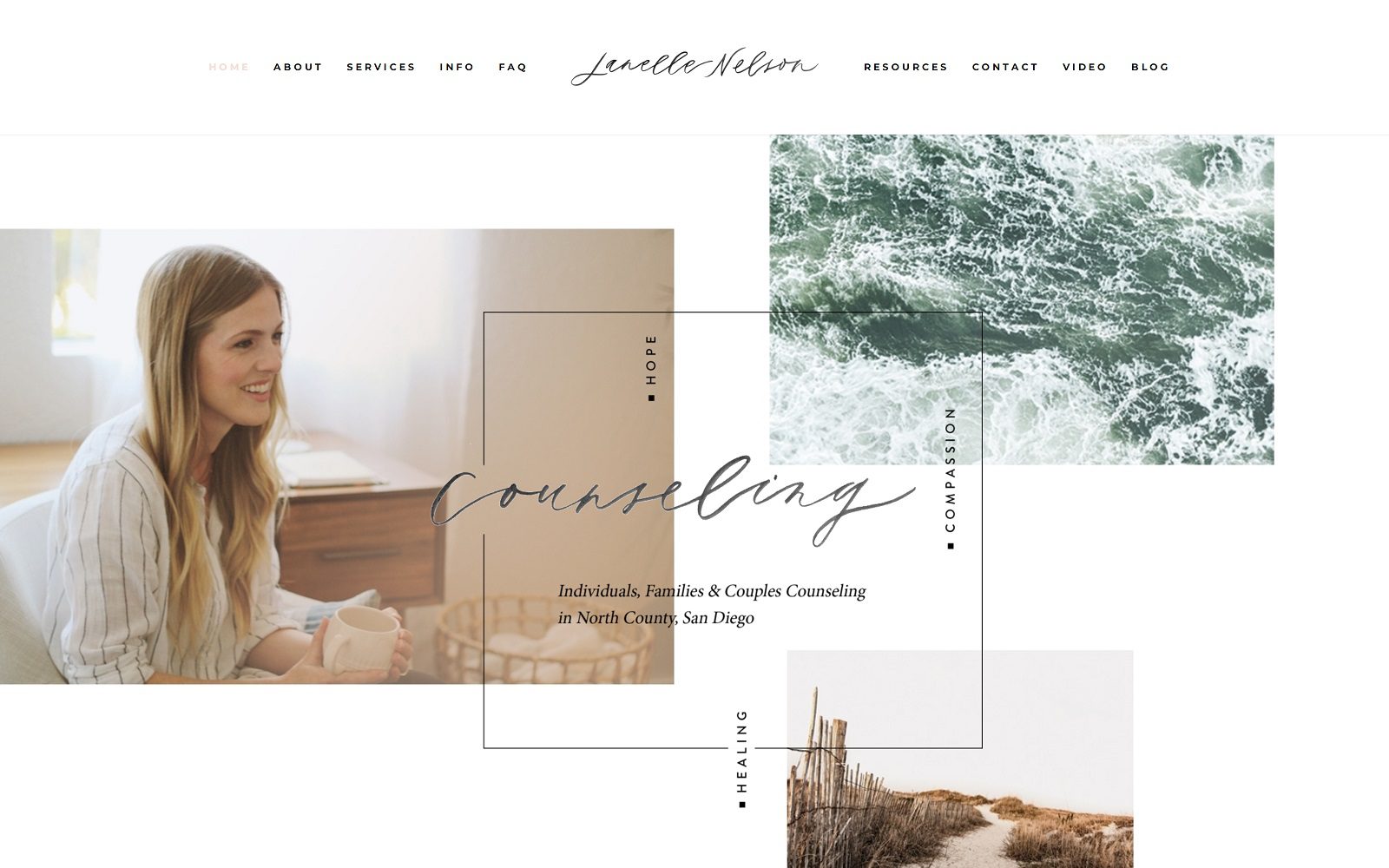 Website homepage screenshot of jncounseling.com