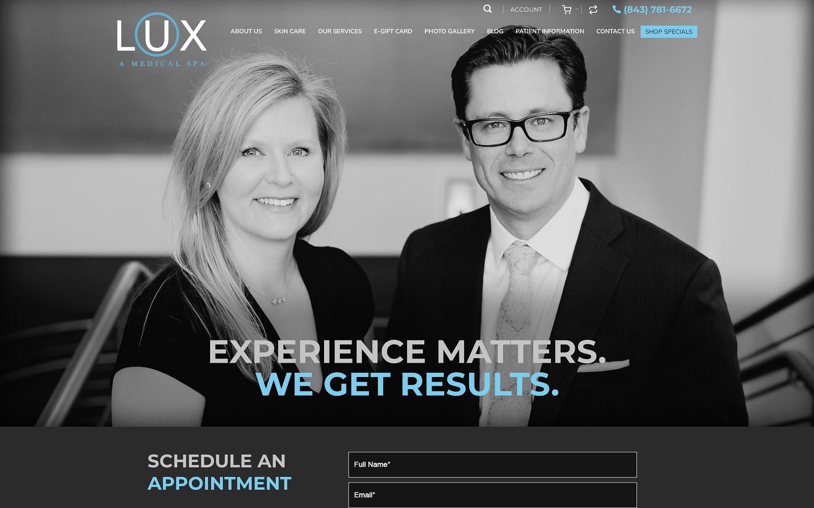Website homepage screenshot of luxhhi.com