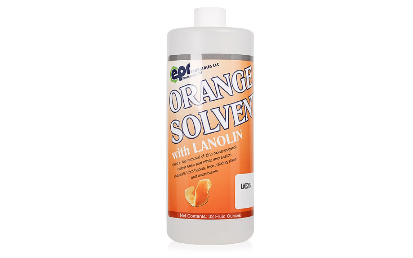 EPR Orange Solvent, 32 oz. Bottle. With lanolin. To remove zinc oxide-eugenol