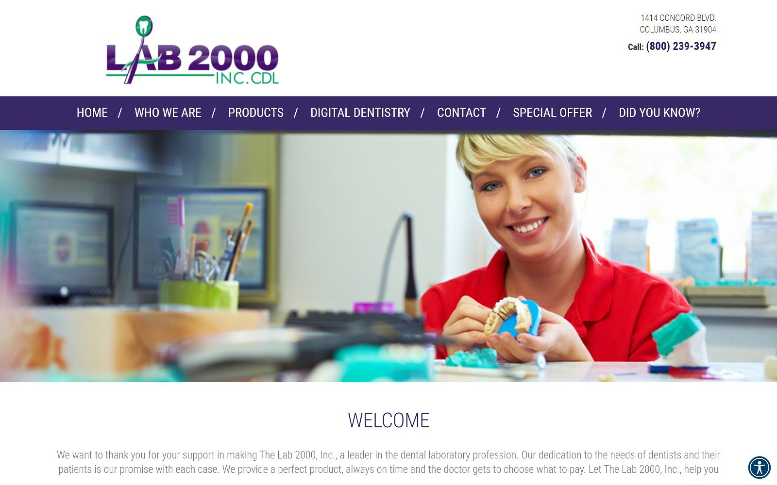 Website homepage screenshot of thelab2000.com
