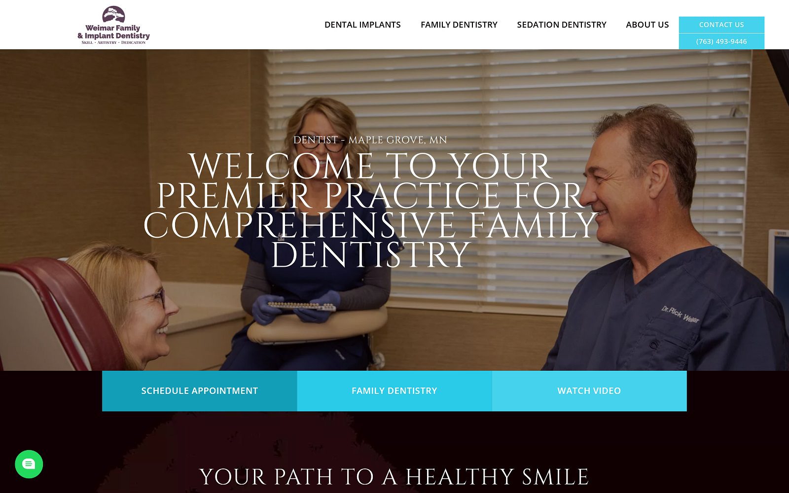 Website homepage screenshot of weimardds.com