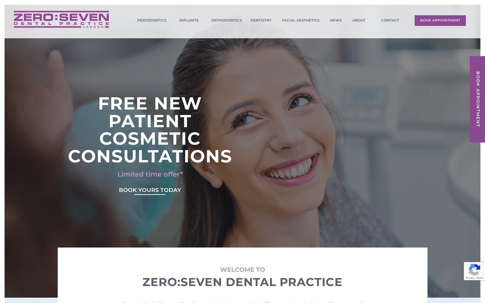 Website homepage screenshot of zero-seven.co.uk